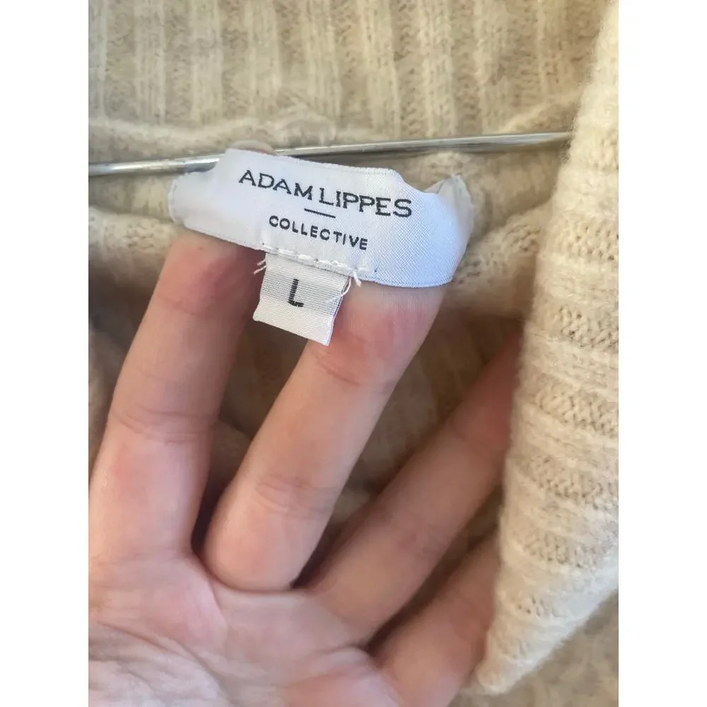 Adam Lippes RTR Design Collective Marled Turtleneck Sweater Wool Blend Beige L - Picture 10 of 13